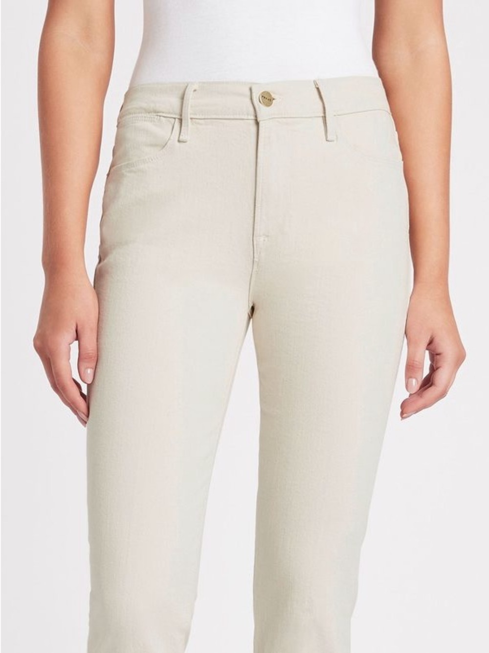 FRAME Women’s Le High Straight Leg Denim Jeans Cream Size 23